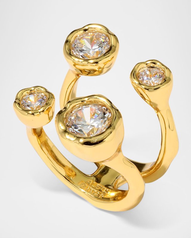 Asterales Gold CZ Open Ring